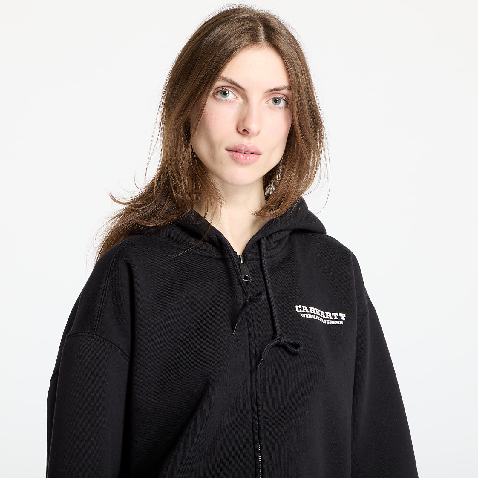 Kapucnis pulóverek és pulcsik Carhartt WIP Hooded Runaway Sweat Jacket UNISEX Black/ Wax Stone Washed