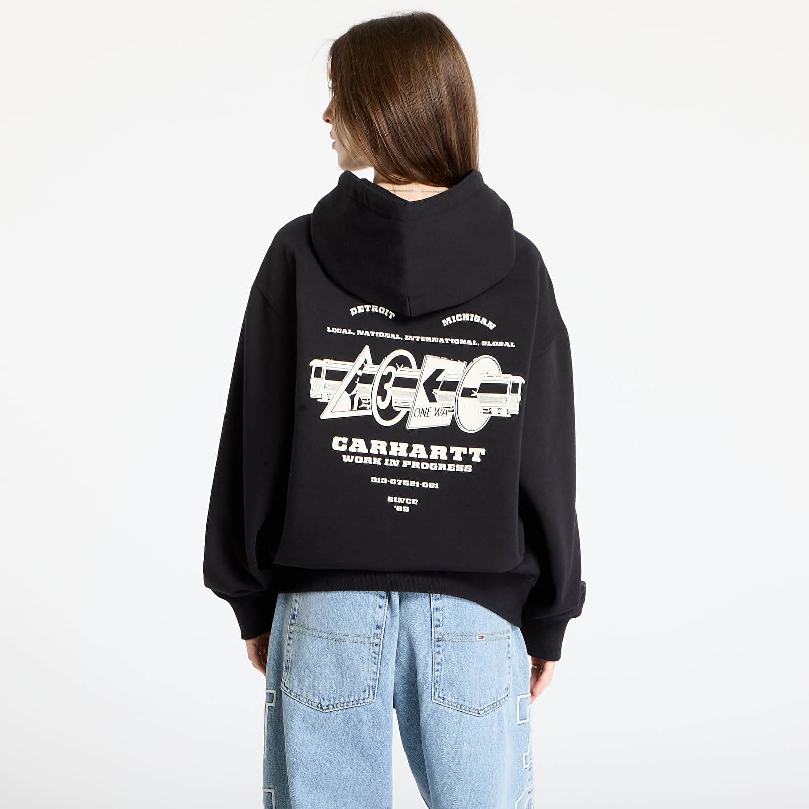 Kapucnis pulóverek és pulcsik Carhartt WIP Hooded Runaway Sweat Jacket UNISEX Black/ Wax Stone Washed
