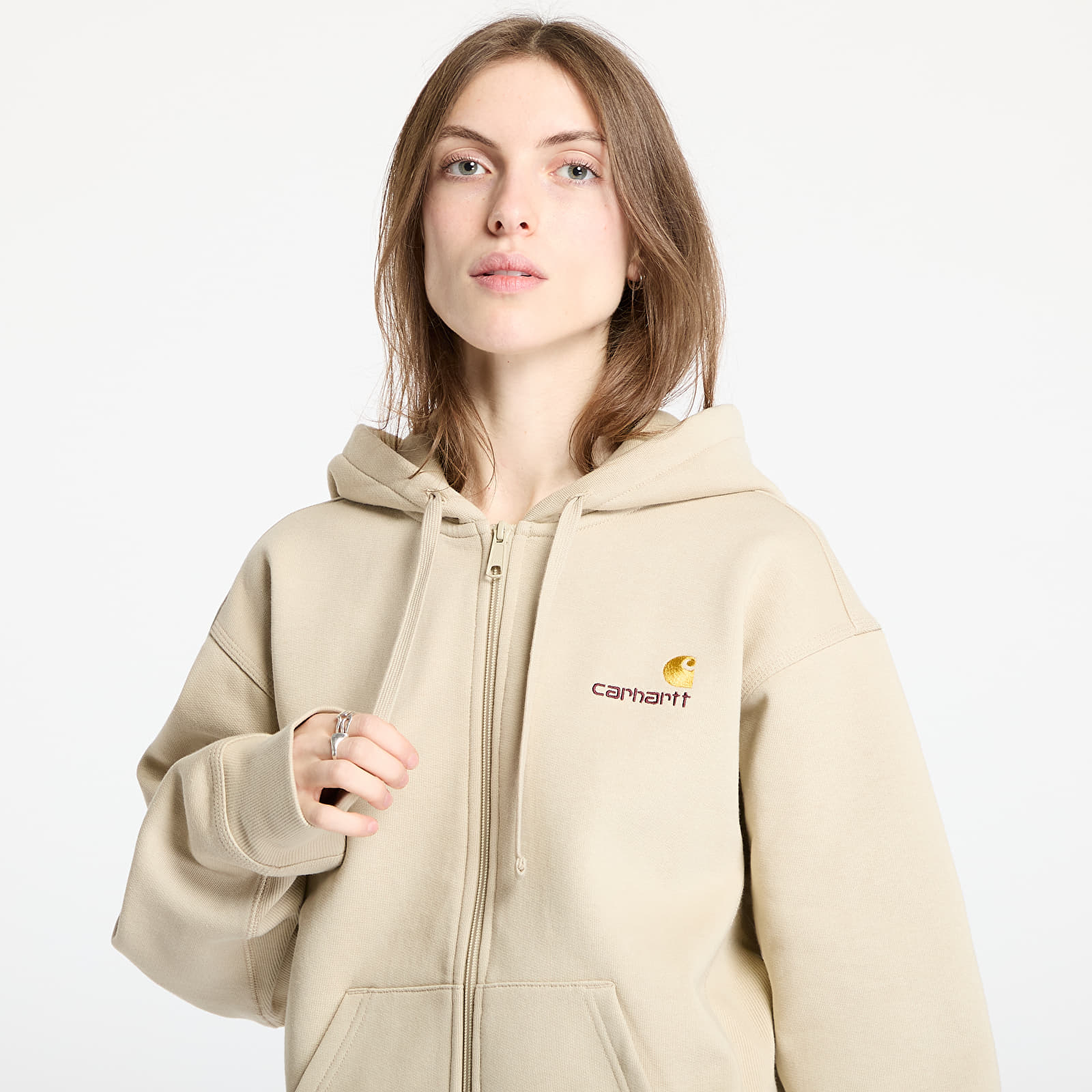 Sweatjacken und Sweatshirts Carhartt WIP Hooded American Script Jacket UNISEX Fleur De Sel