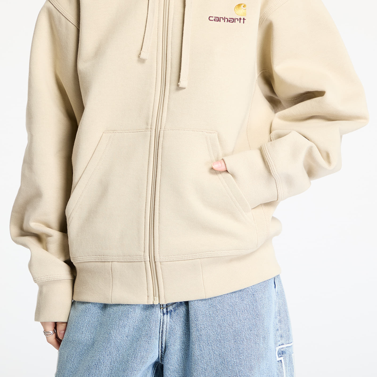 Sweatjacken und Sweatshirts Carhartt WIP Hooded American Script Jacket UNISEX Fleur De Sel