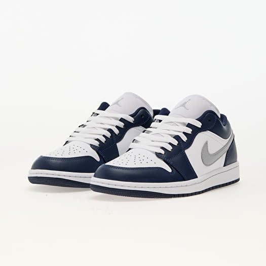 Men's shoes Air Jordan 1 Low White/ Wolf Grey-Midnight Navy