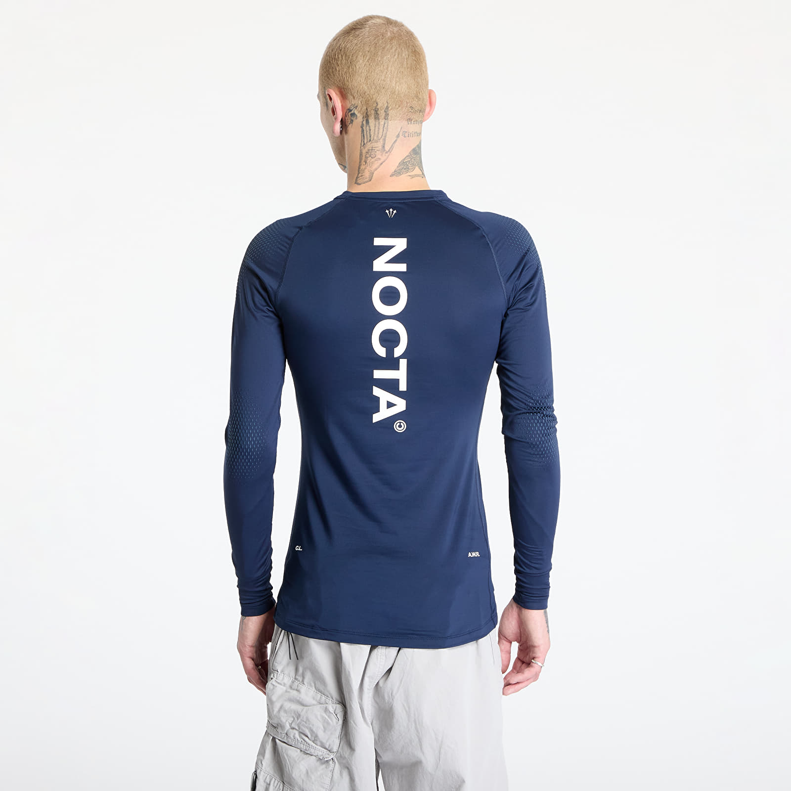 T-shirty męskie Nike x NOCTA Men's Long-Sleeve Base Layer Basketball Top College Navy/ White