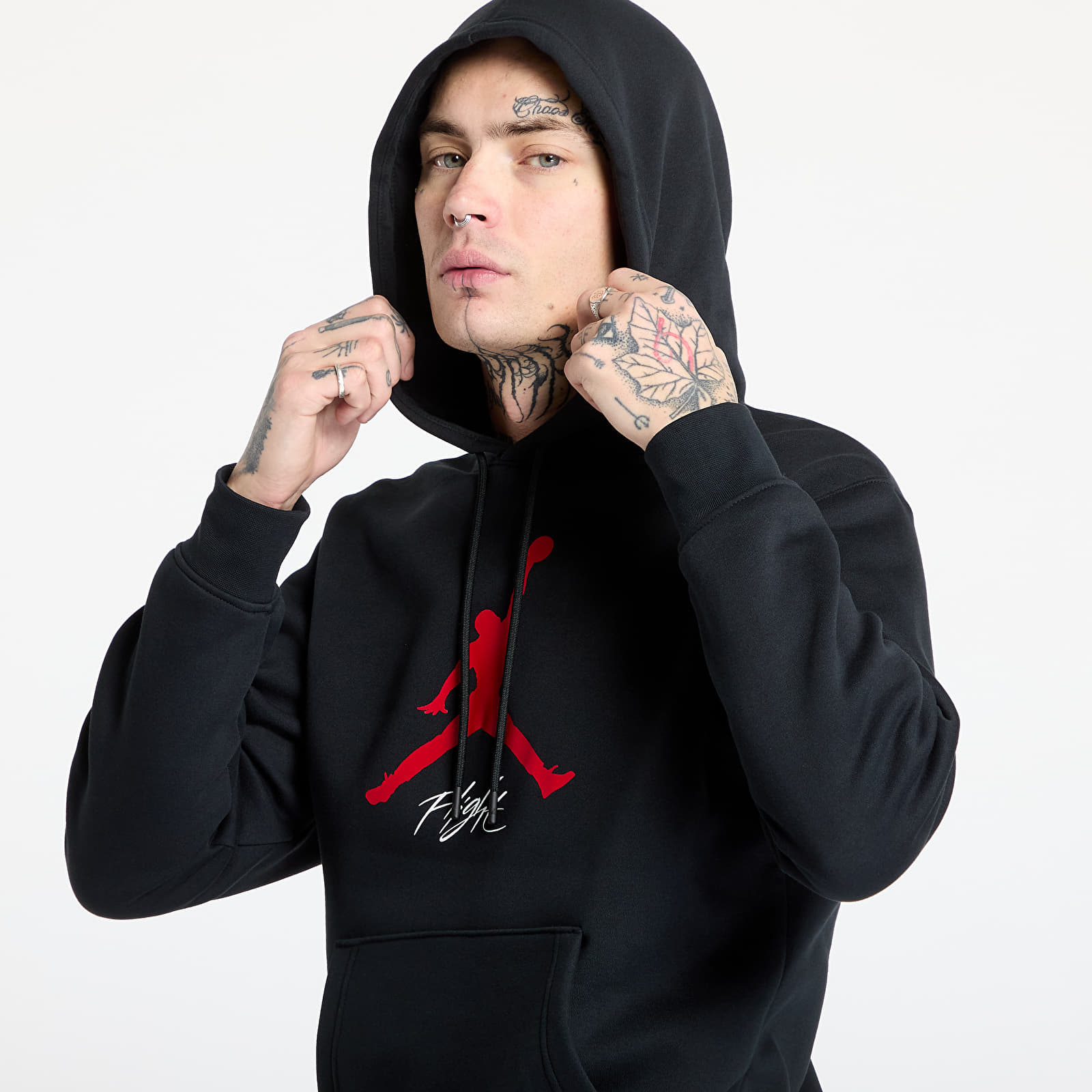 Hettegensere for menn Jordan Essentials Men's Fleece Hoodie Black/ Gym Red/ Gym Red