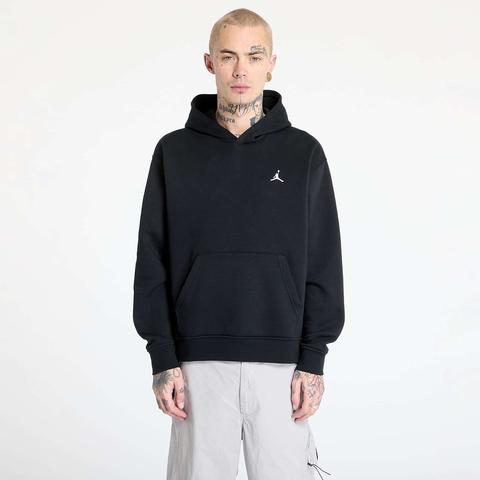 Mikiny Jordan Brooklyn Fleece Men's Pullover Hoodie Black/ White