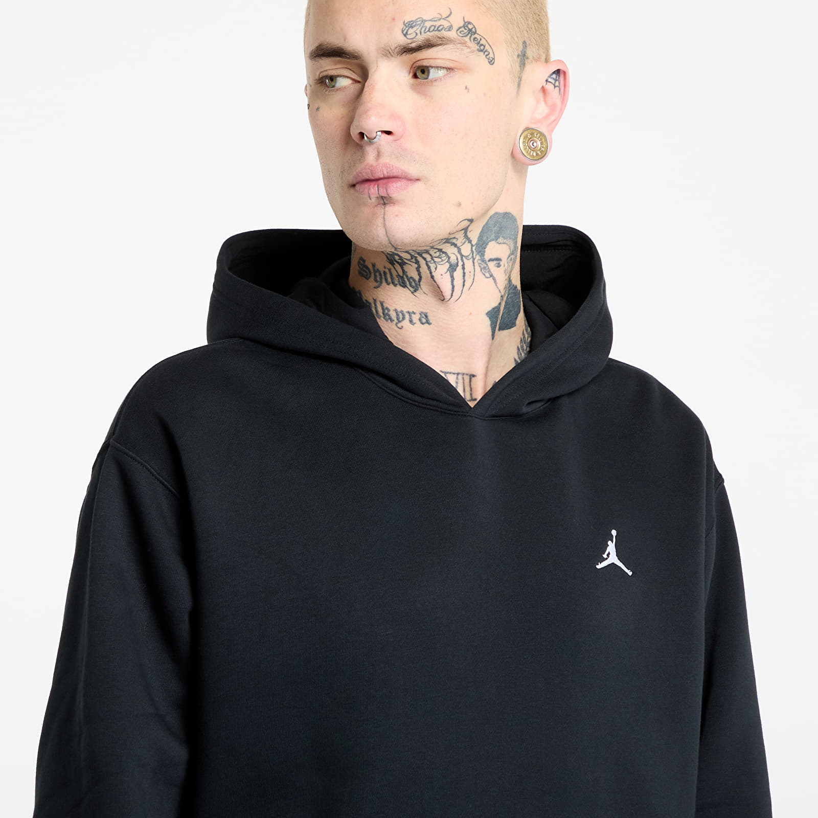 Mikiny Jordan Brooklyn Fleece Men's Pullover Hoodie Black/ White