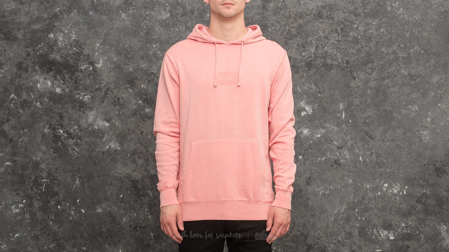 Mikiny HUF Bar Logo Overdyed Pullover Hoodie Rose