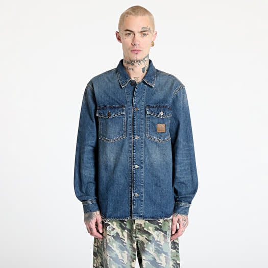 Carhartt WIP Lincoln Shirt Jacket UNISEX Blue Worn Used Wash