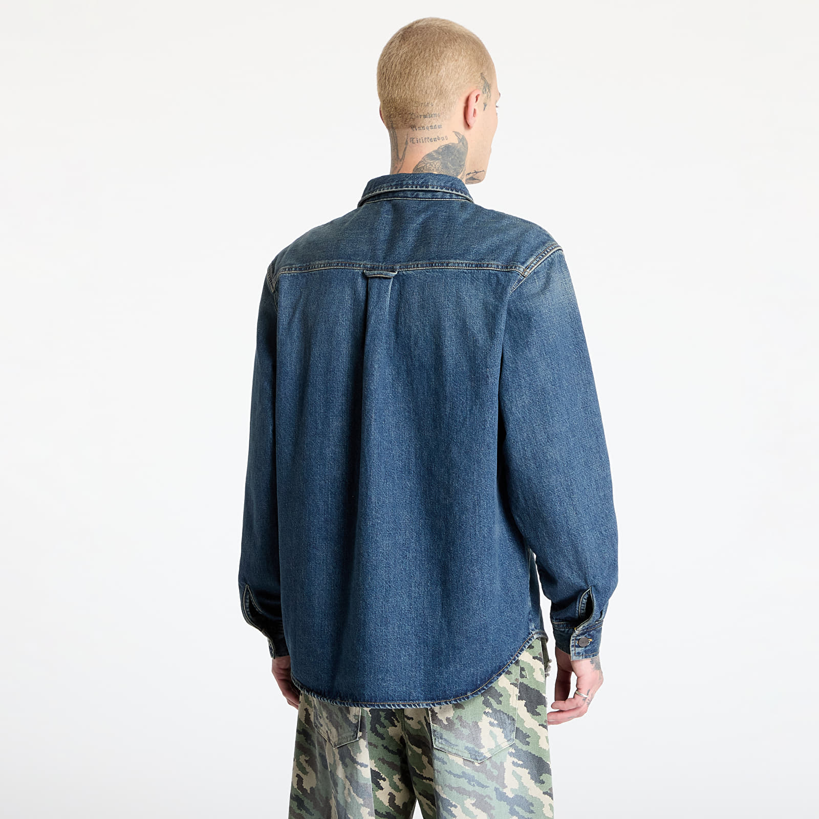 Overshirt Carhartt WIP Lincoln Shirt Jacket UNISEX Blue Worn Used Wash