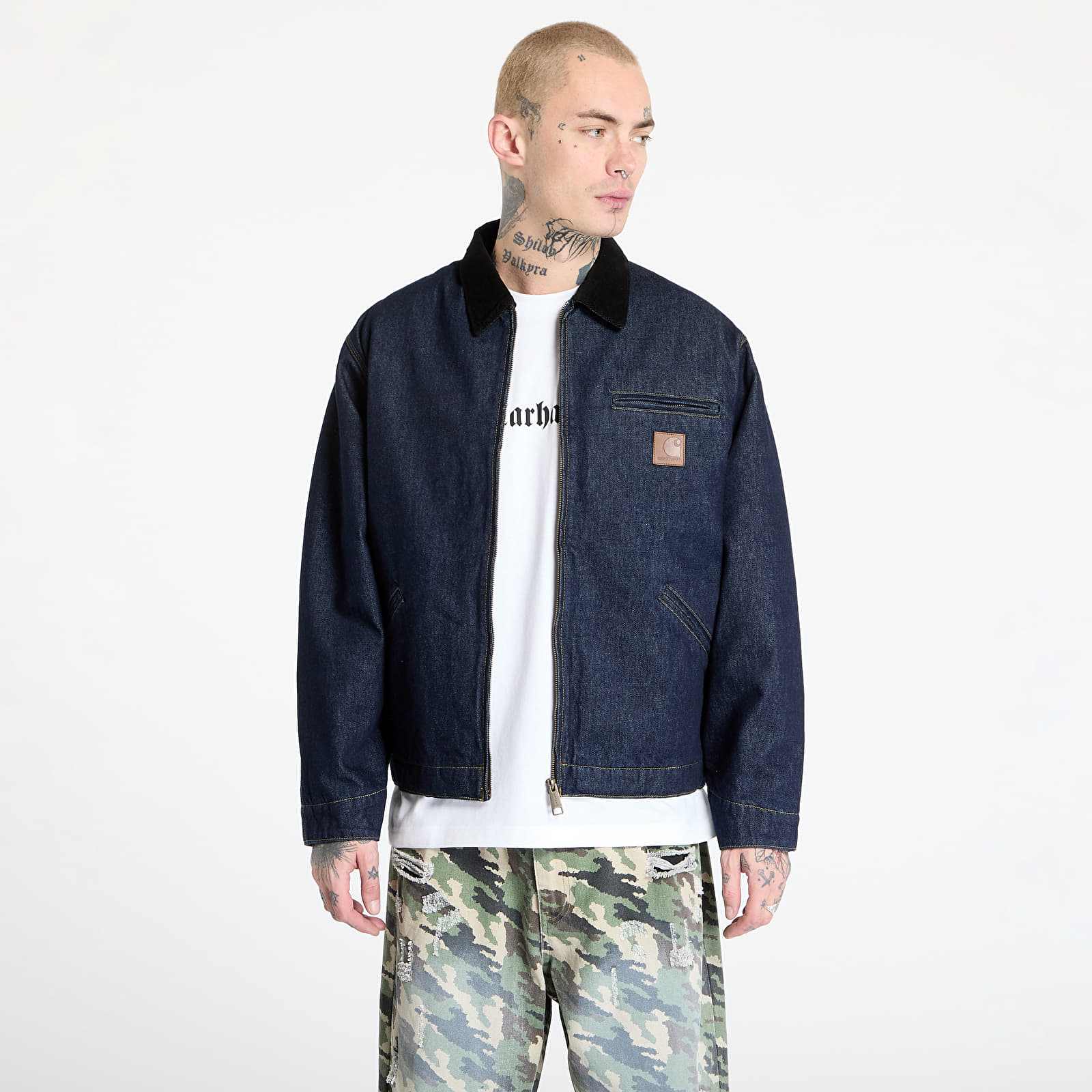 Dzsekik Carhartt WIP OG Detroit Jacket UNISEX Blue/ Black Rinsed