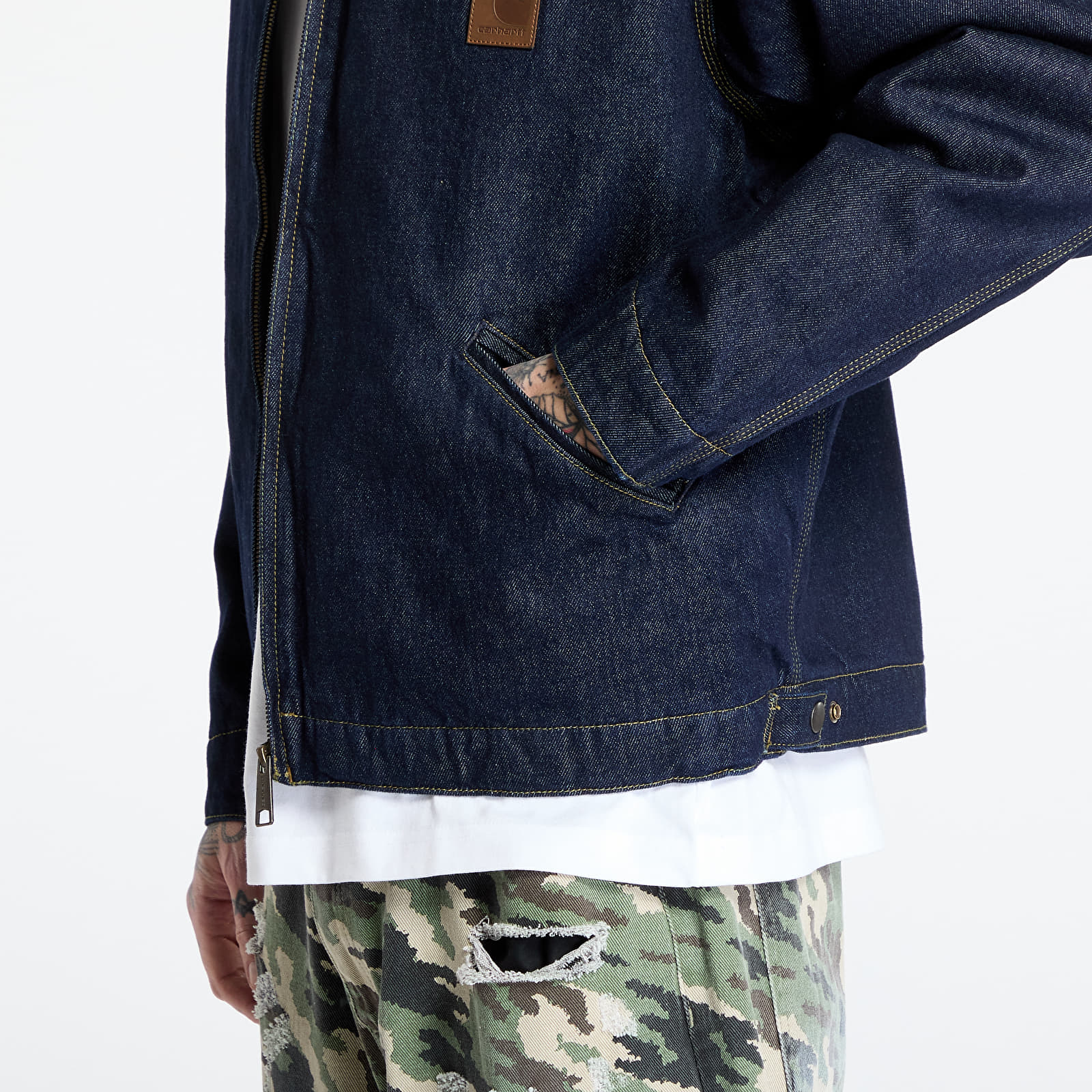 Dzsekik Carhartt WIP OG Detroit Jacket UNISEX Blue/ Black Rinsed