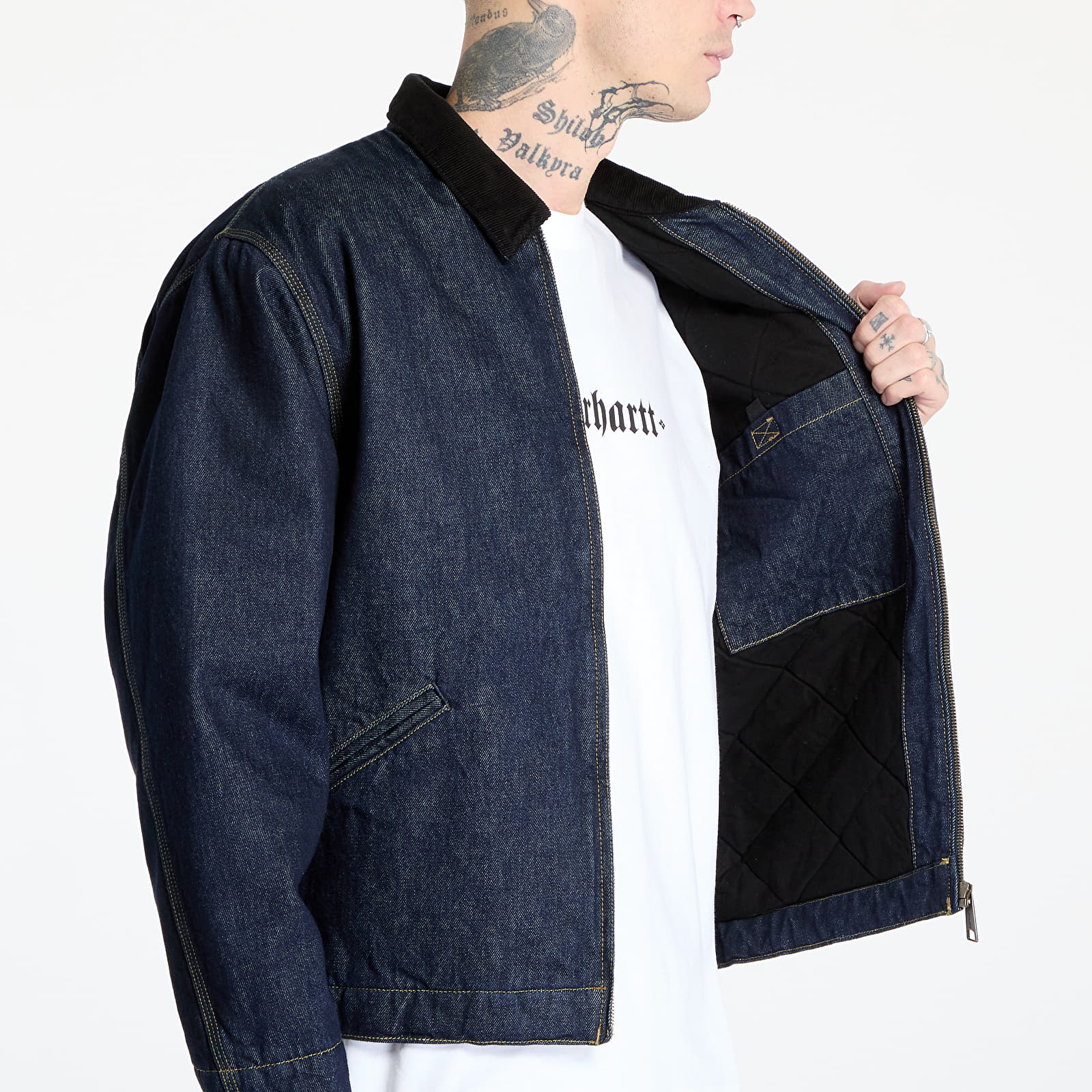 Dzsekik Carhartt WIP OG Detroit Jacket UNISEX Blue/ Black Rinsed