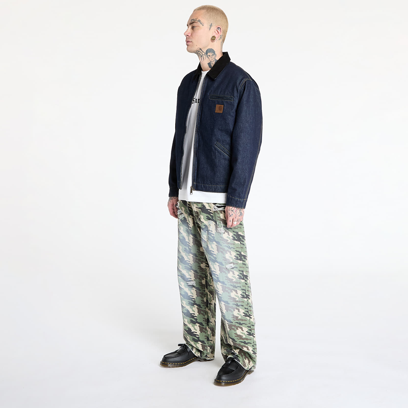 Dzsekik Carhartt WIP OG Detroit Jacket UNISEX Blue/ Black Rinsed