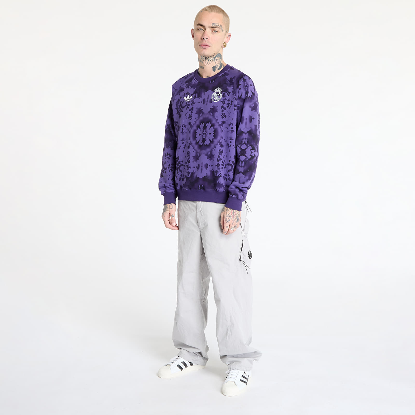 Kapucnis pulóverek és pulcsik adidas Real Madrid Chinese New Year Crew Sweat Purple/ Unity Purple/ Dark Purple