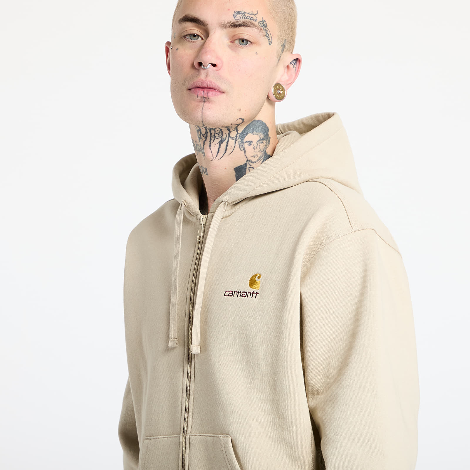 Sweatjacken und Sweatshirts Carhartt WIP Hooded American Script Jacket UNISEX Fleur De Sel