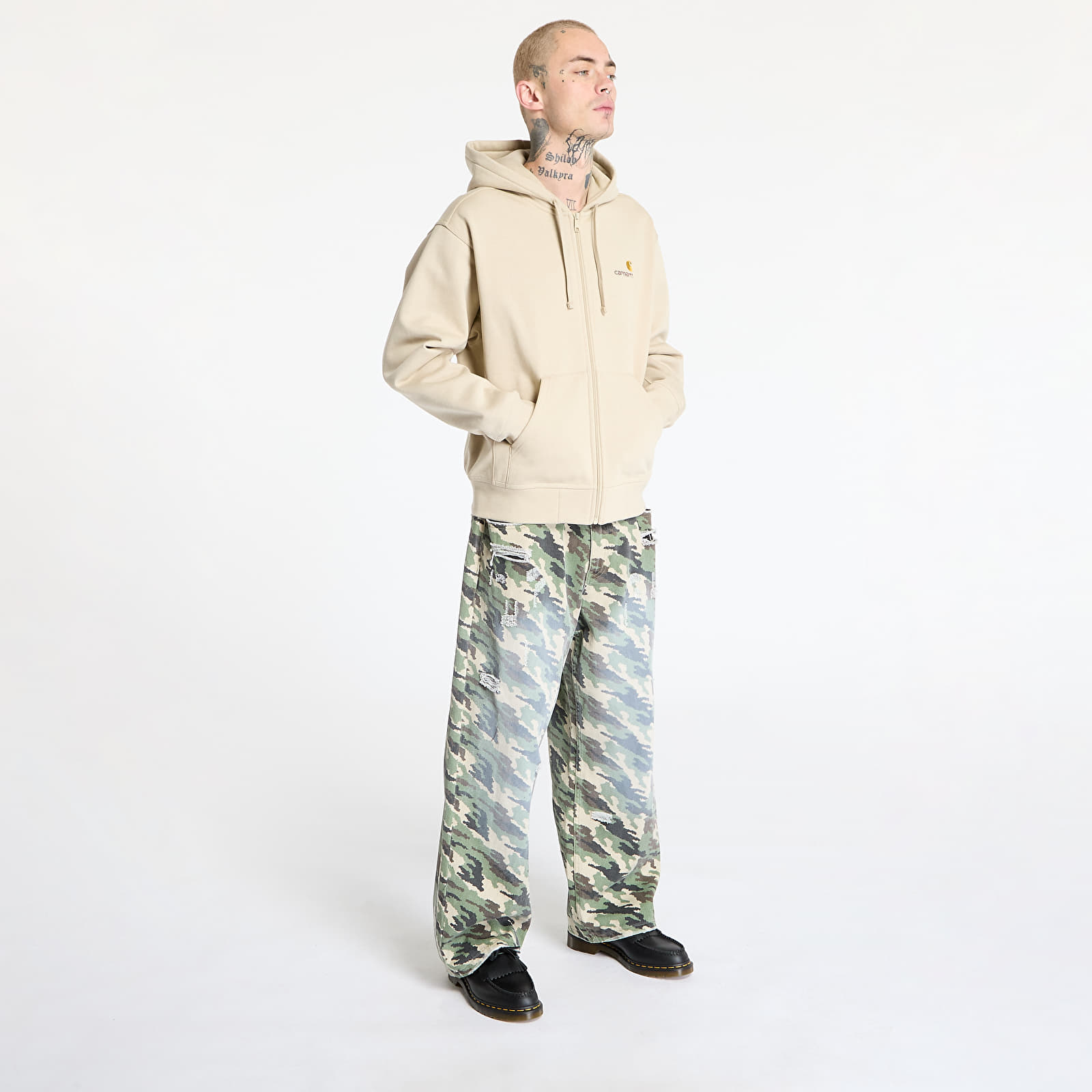 Sweatjacken und Sweatshirts Carhartt WIP Hooded American Script Jacket UNISEX Fleur De Sel