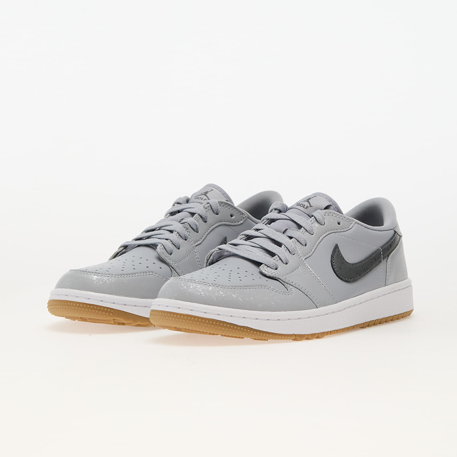 Männer Air Jordan 1 Low Golf Wolf Grey/ Iron Grey-White-Gum Med Brown