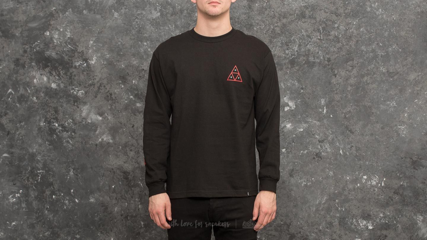 Koszulki HUF Triple Triangle Longsleeve Tee Black
