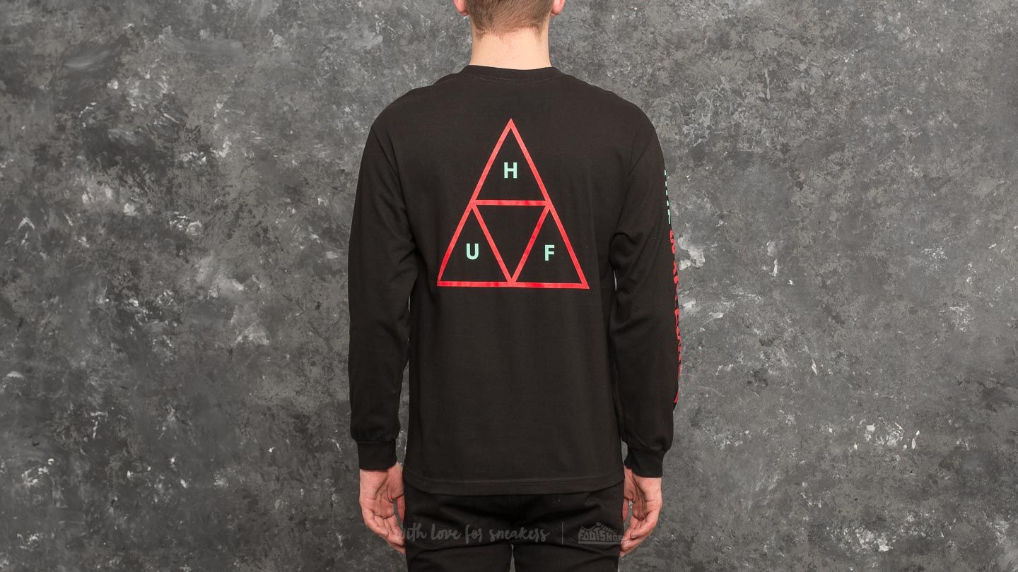 Koszulki HUF Triple Triangle Longsleeve Tee Black