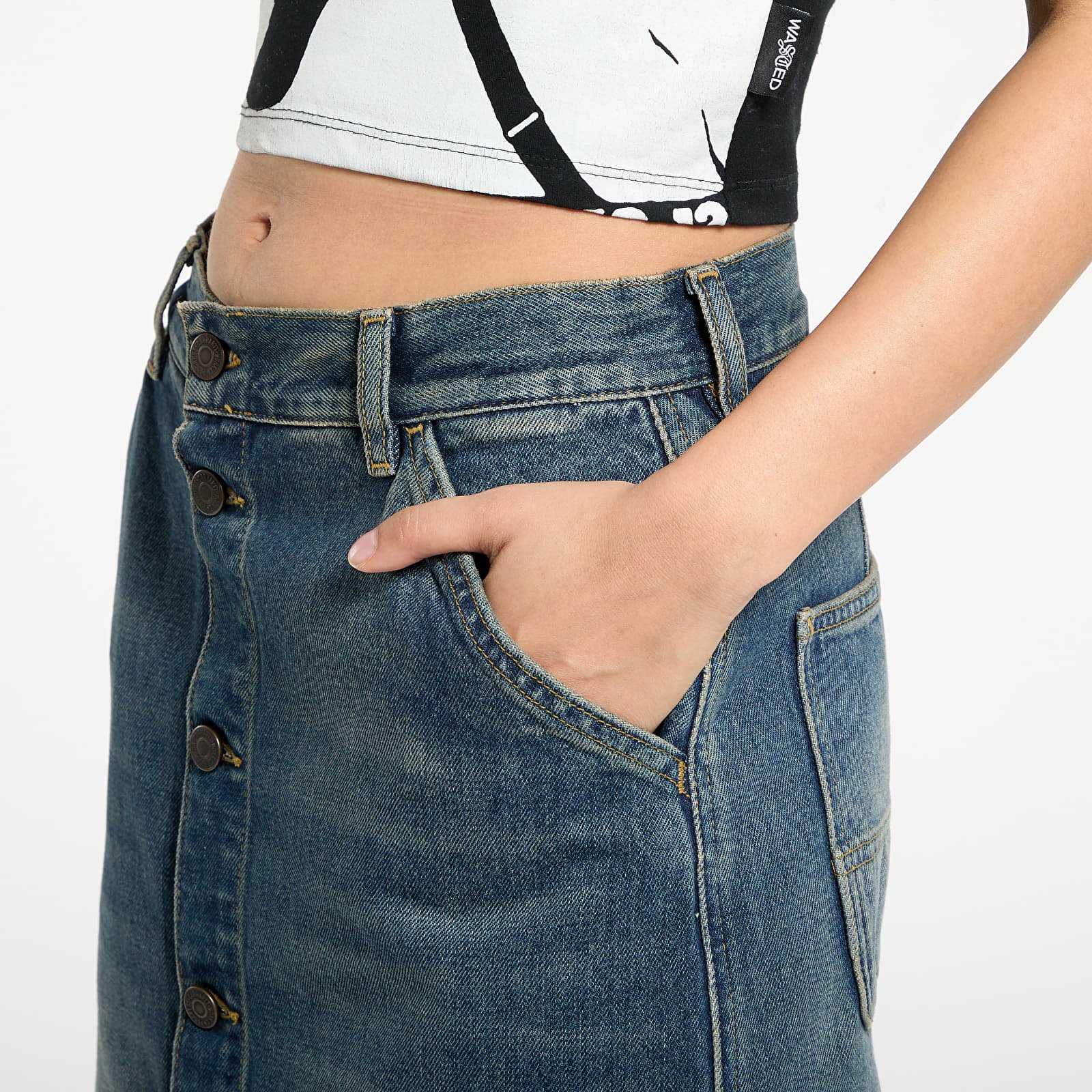 Szoknyák Carhartt WIP W' Marvin Skirt Blue Worn Used Wash