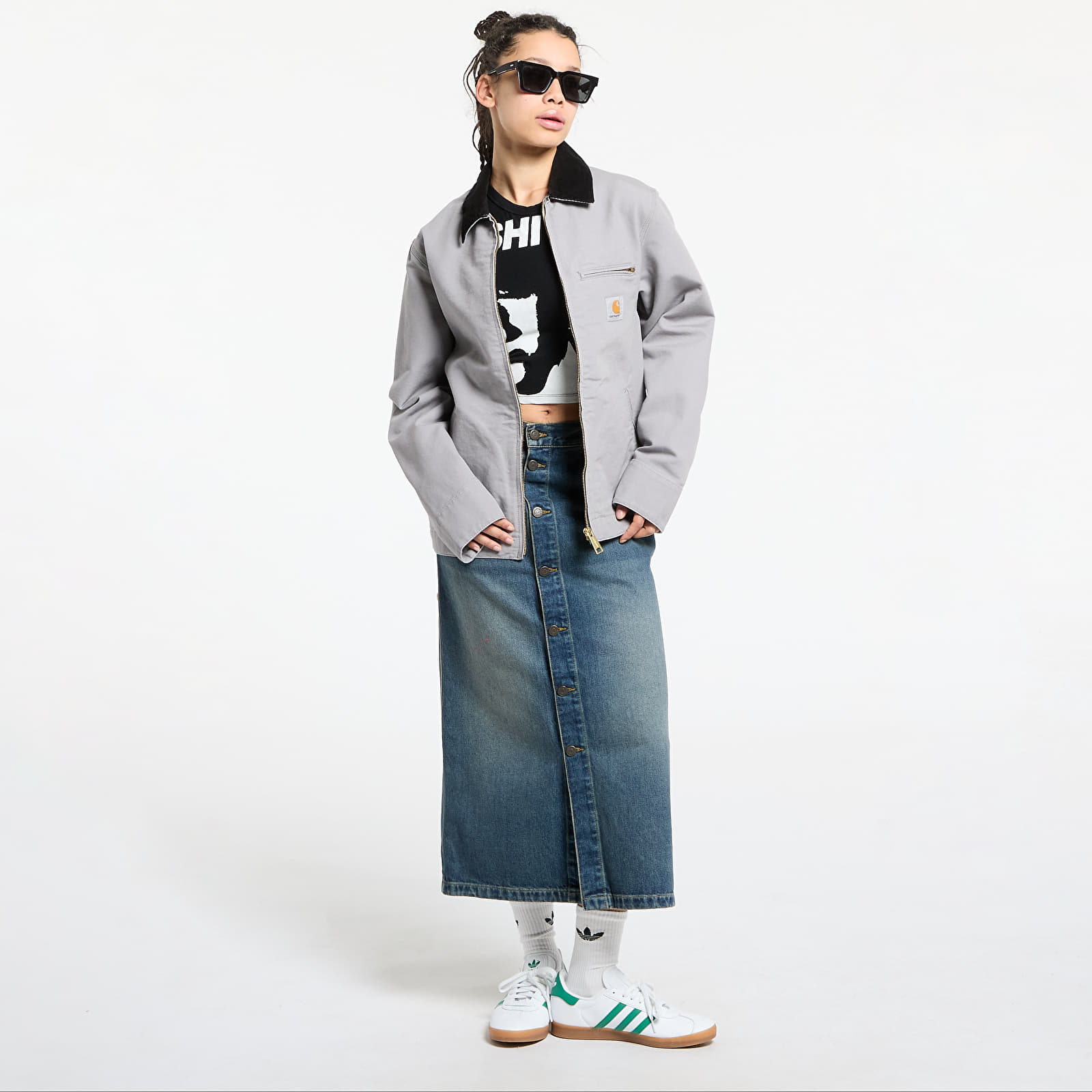 Jackets Carhartt WIP Detroit Jacket UNISEX Yosemite/ Black Rinsed