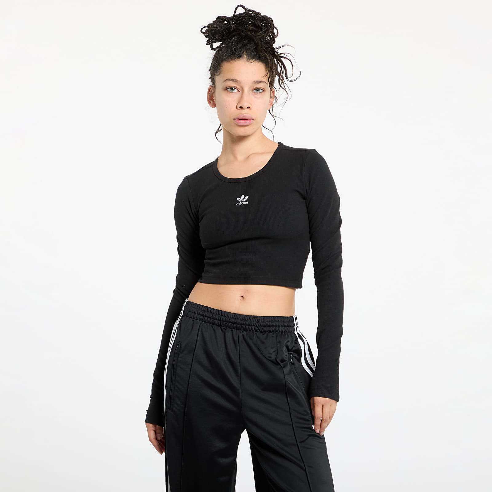 T-shirt adidas Essentials Rib Cro-Packed Longsleeve Tee Black XL