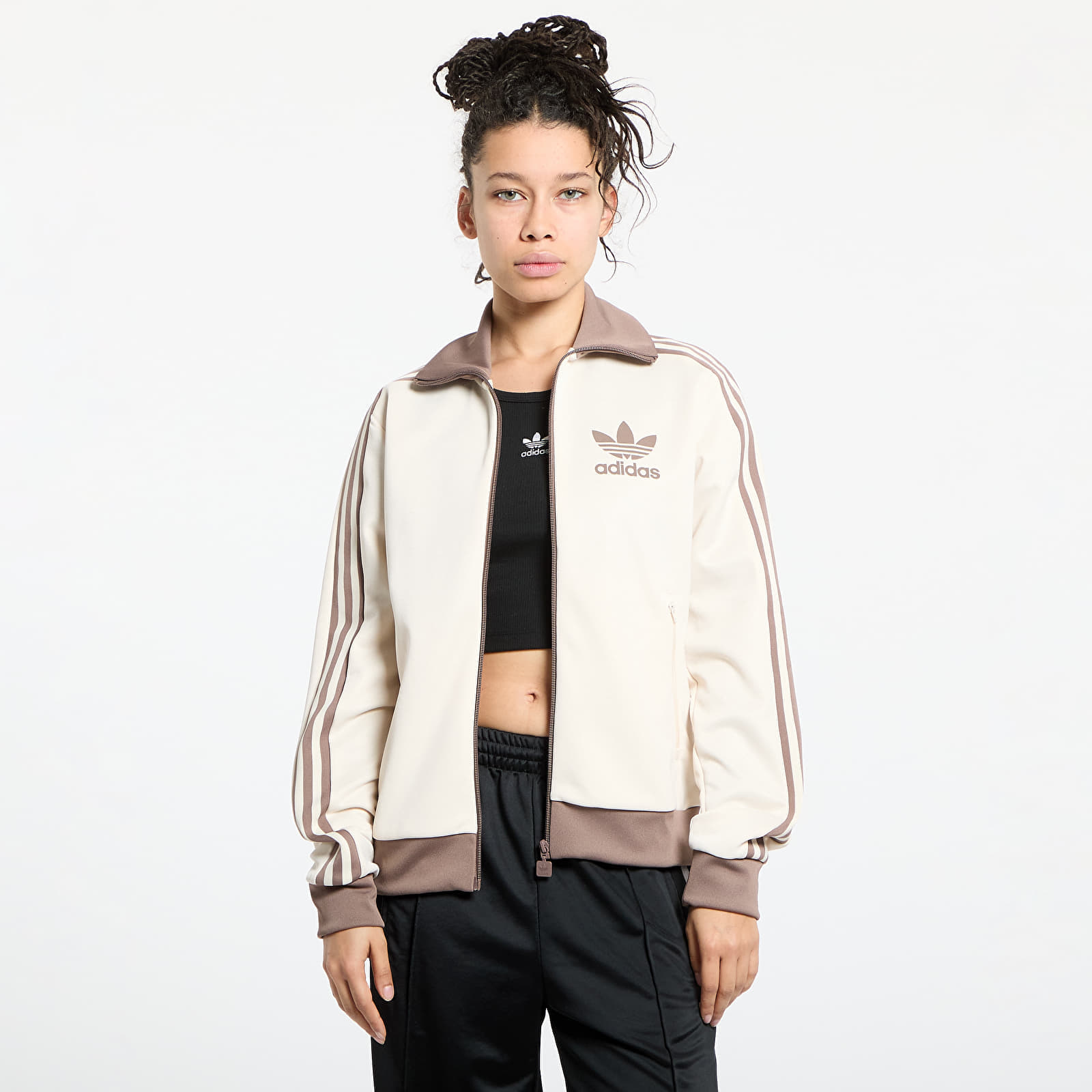 Hanorac adidas Adicolor Classic Track Top Wonder White/ Trace Brown