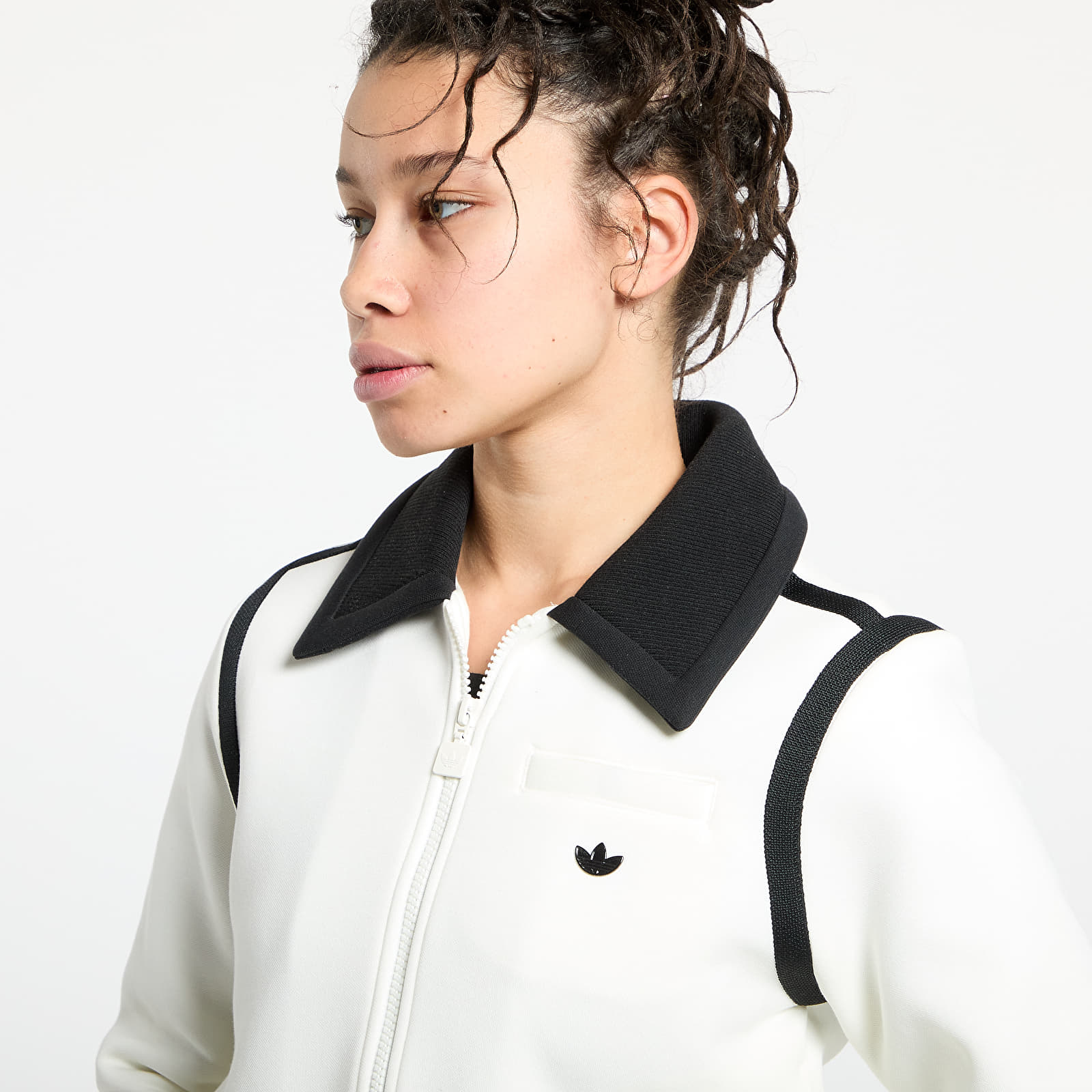 Džemperiai su gobtuvais ir džemperiai adidas Premium Collared Track Top Off White