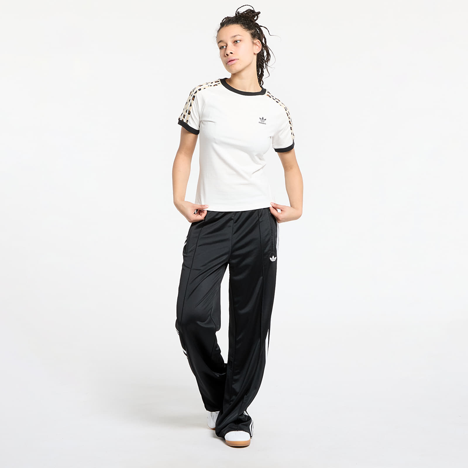T-shirts adidas Leopard 3 Stripe T-Shirt Wonder White