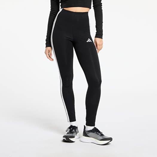 adidas Essentials 3-Stripes Cotton Leggings Black/ White