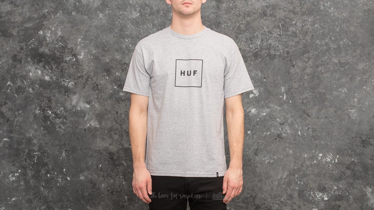 Tričká HUF Box Logo Shortsleeve Tee Grey Heather