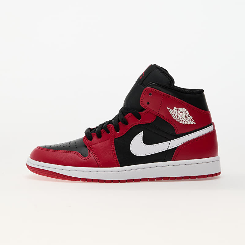 Air Jordan 1 Mid Black/ White-Gym Red | Footshop