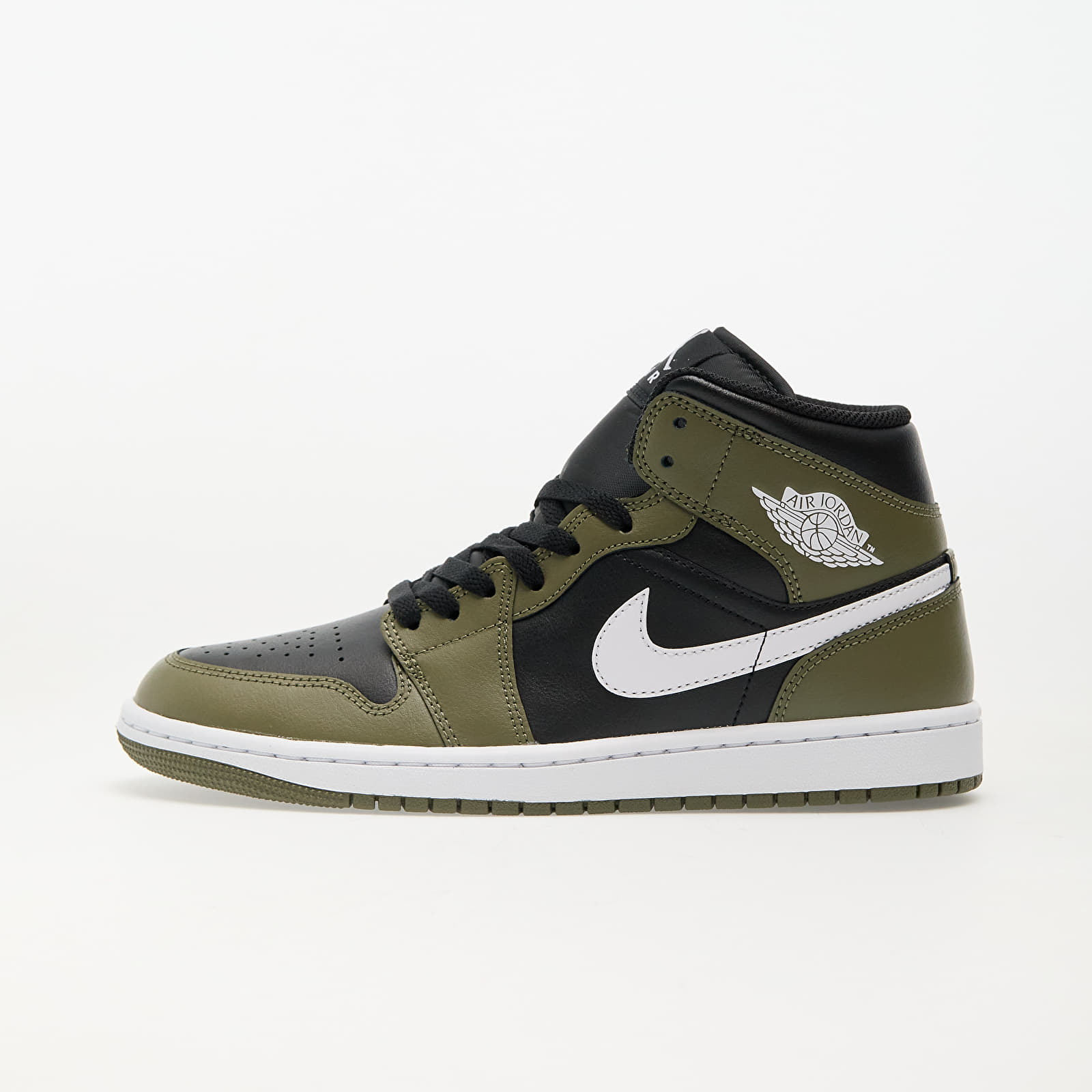 Men's shoes Air Jordan 1 Mid Black/ White-Medium Olive-Sail