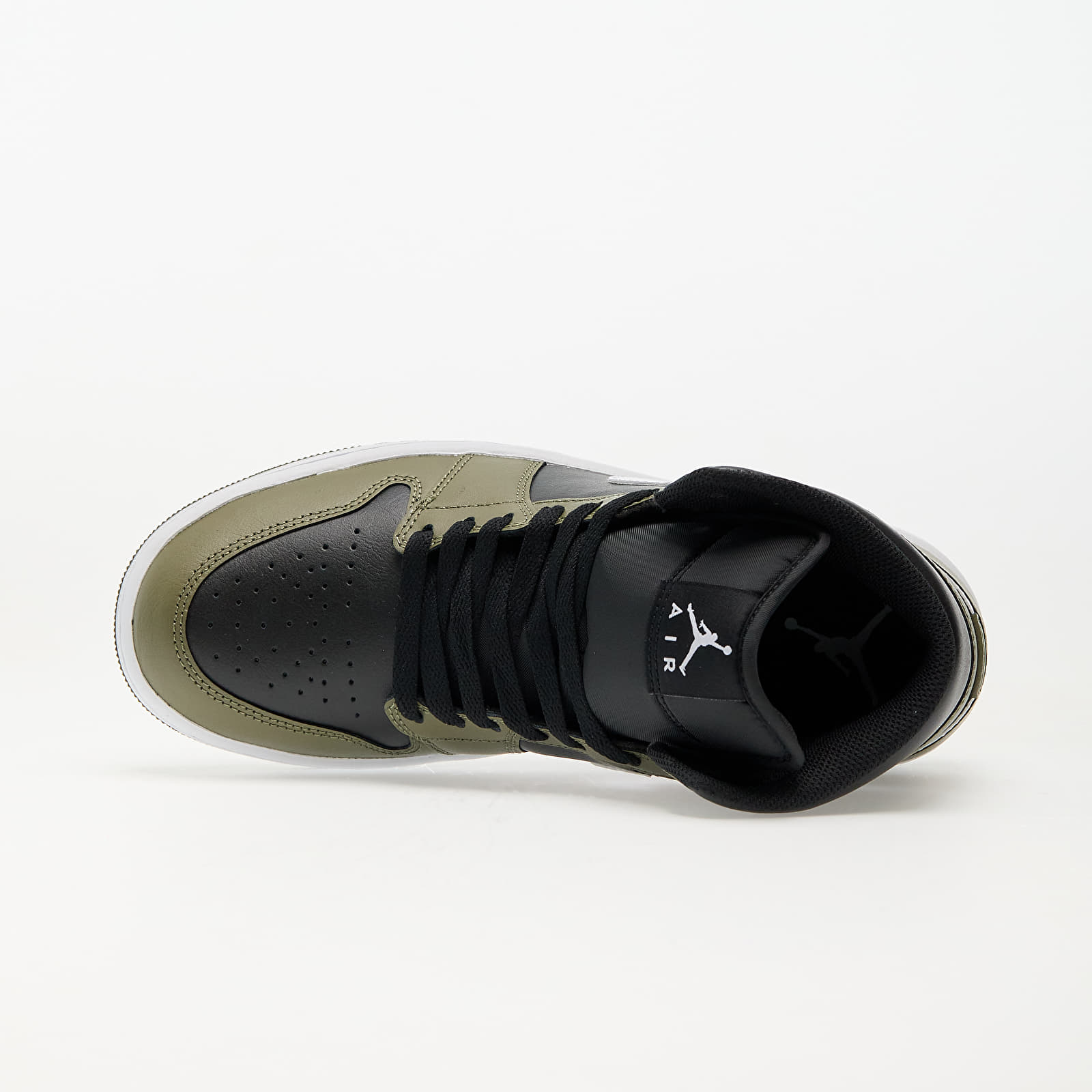 Men's shoes Air Jordan 1 Mid Black/ White-Medium Olive-Sail