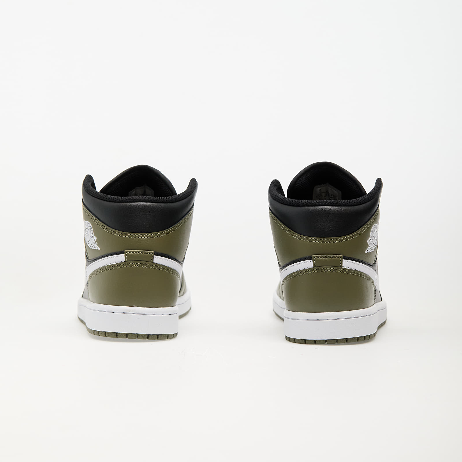 Men's shoes Air Jordan 1 Mid Black/ White-Medium Olive-Sail