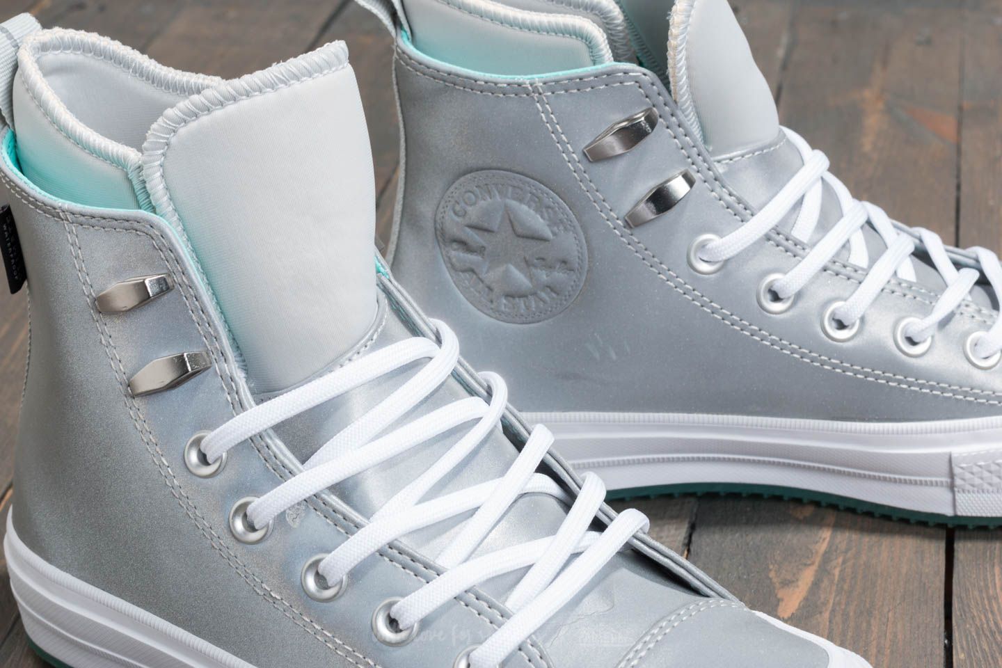 Damesko Converse Chuck Taylor All Star Waterproof Boot Hi Pure Platinum/ Light Aqua/ White