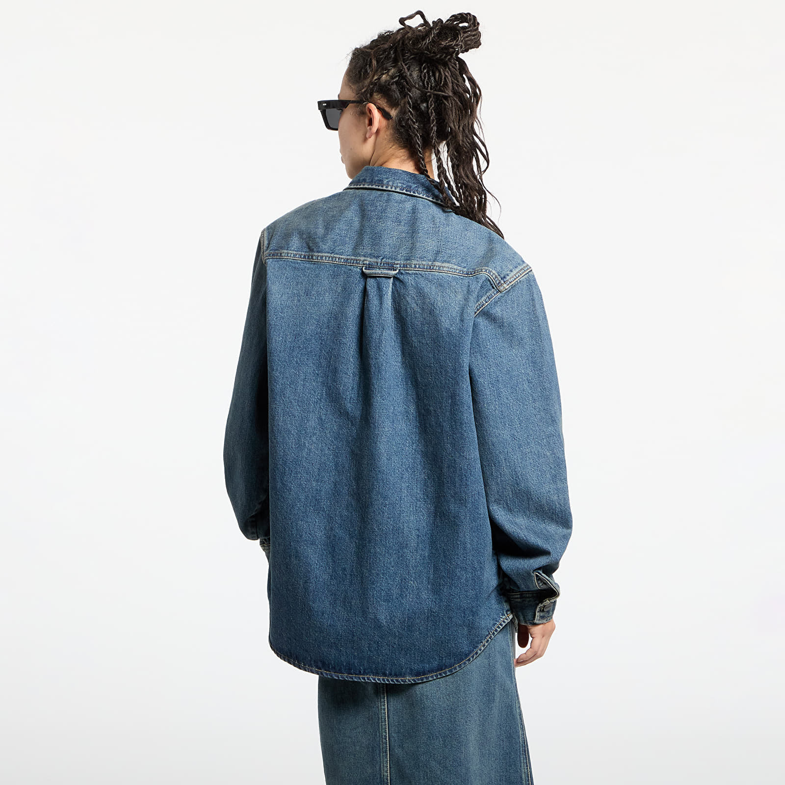 Overshirt Carhartt WIP Lincoln Shirt Jacket UNISEX Blue Worn Used Wash