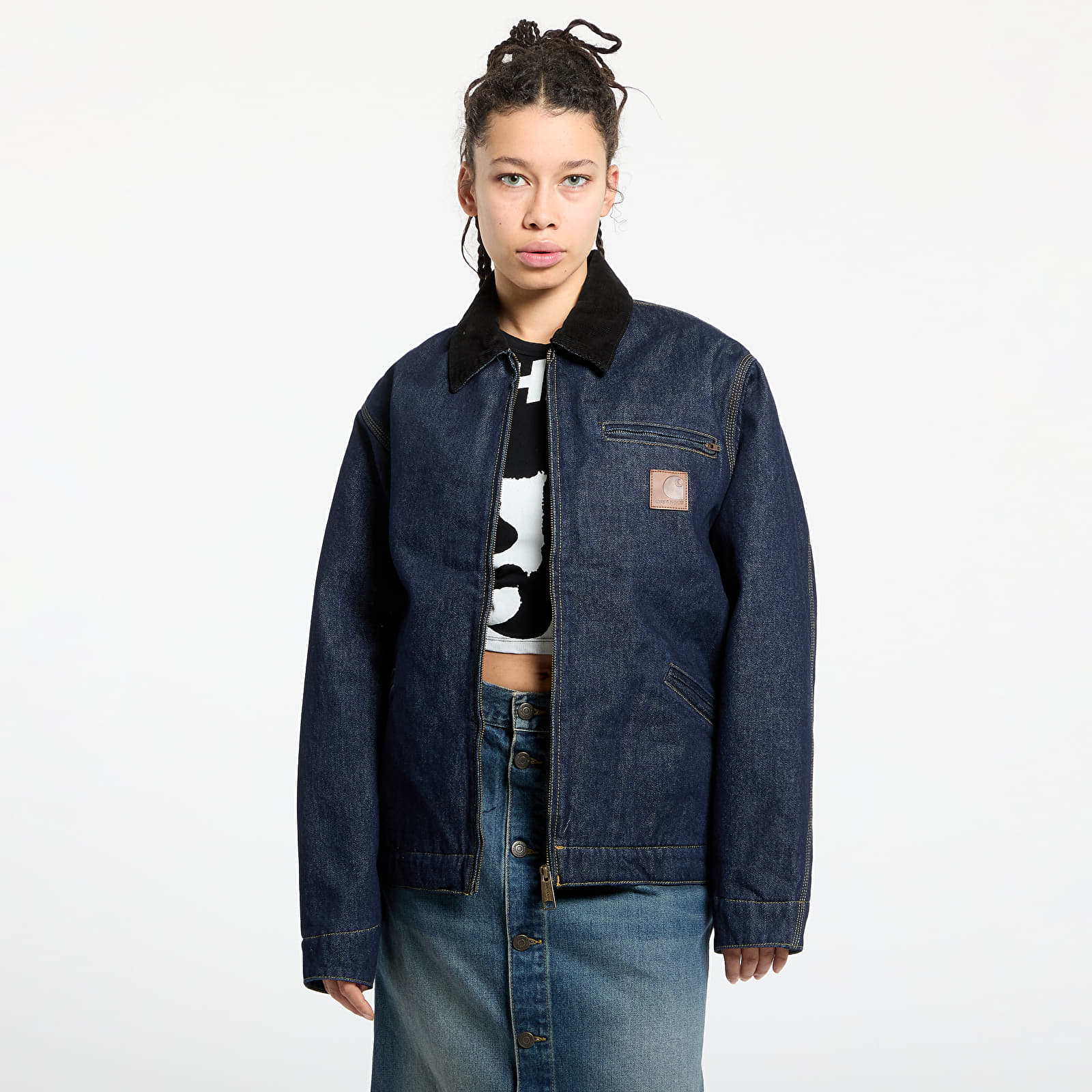 Dzsekik Carhartt WIP OG Detroit Jacket UNISEX Blue/ Black Rinsed