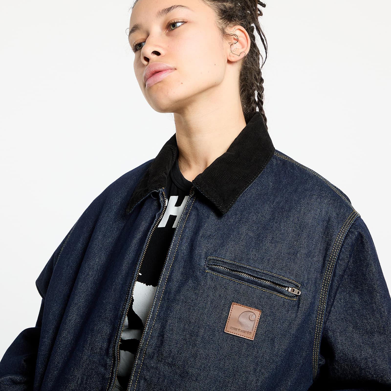 Jackets Carhartt WIP OG Detroit Jacket UNISEX Blue/ Black Rinsed