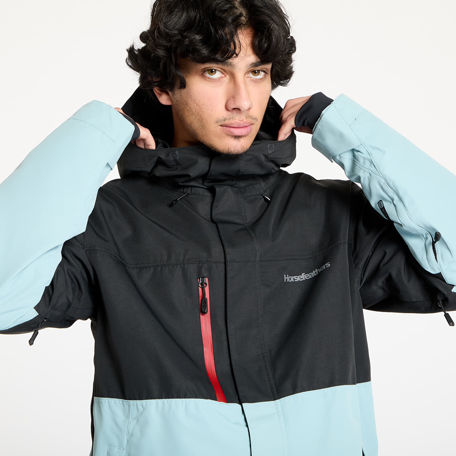 Férfi kabátok Horsefeathers Track Jacket Black/ Blue Haze