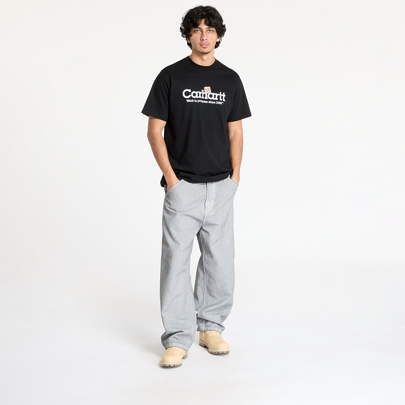 T-Shirts Carhartt WIP S/S Label Script T-Shirt UNISEX Black