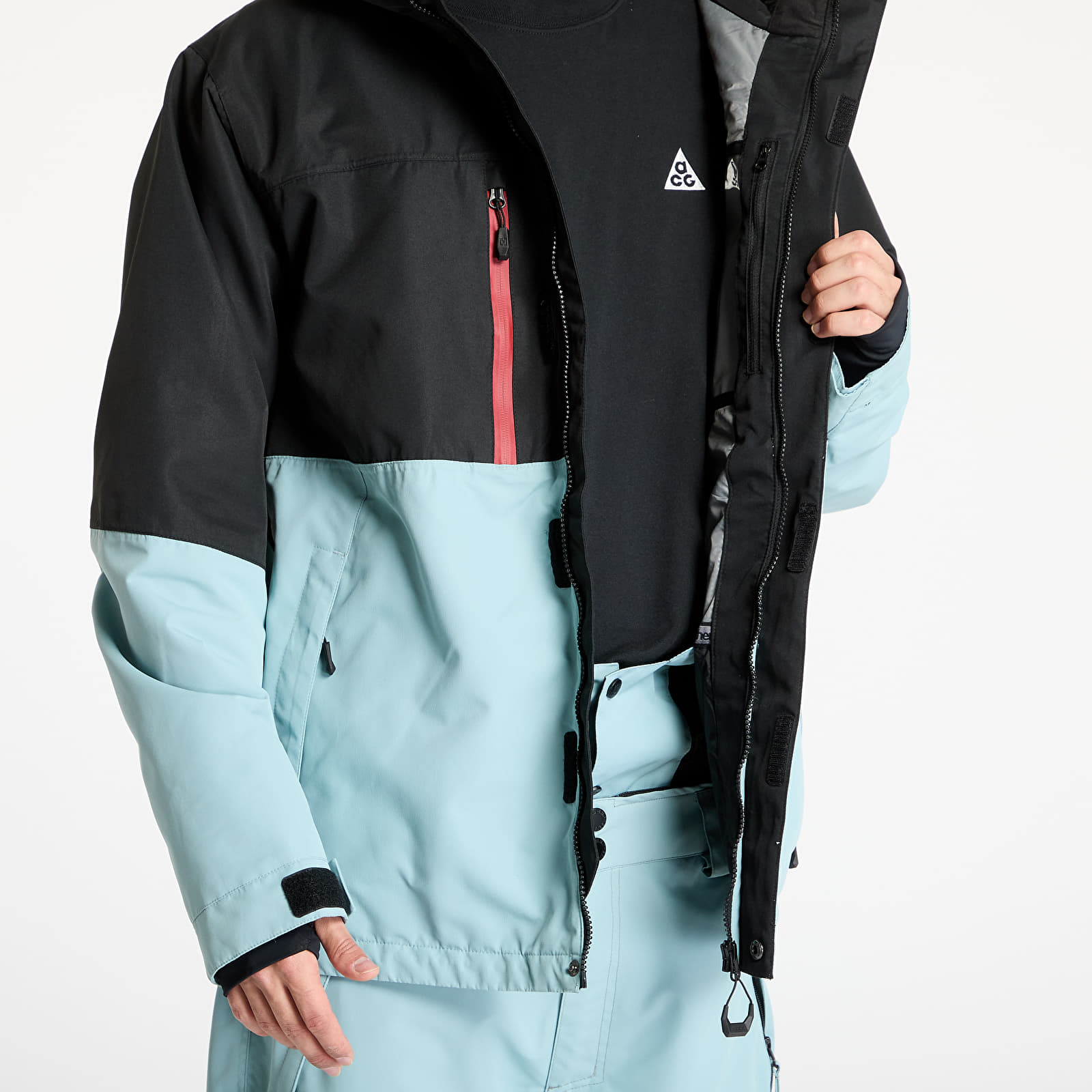 Férfi kabátok Horsefeathers Track Jacket Black/ Blue Haze