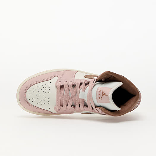Chaussures et baskets femme Air Jordan 1 Mid Pink Oxford Archaeo Brown Sail Footshop