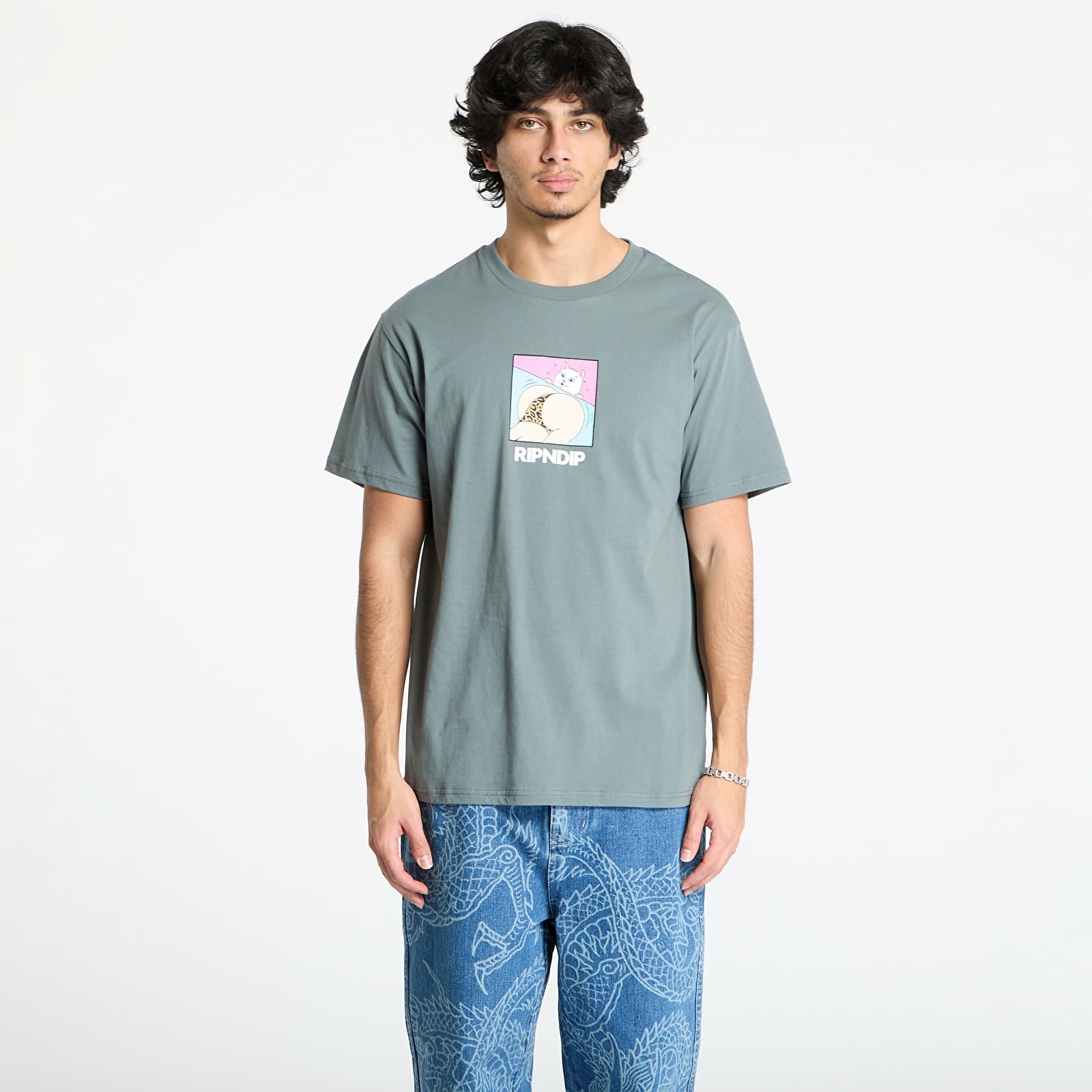 Pólók RIPNDIP Peaches And Nerm Tee Charcoal