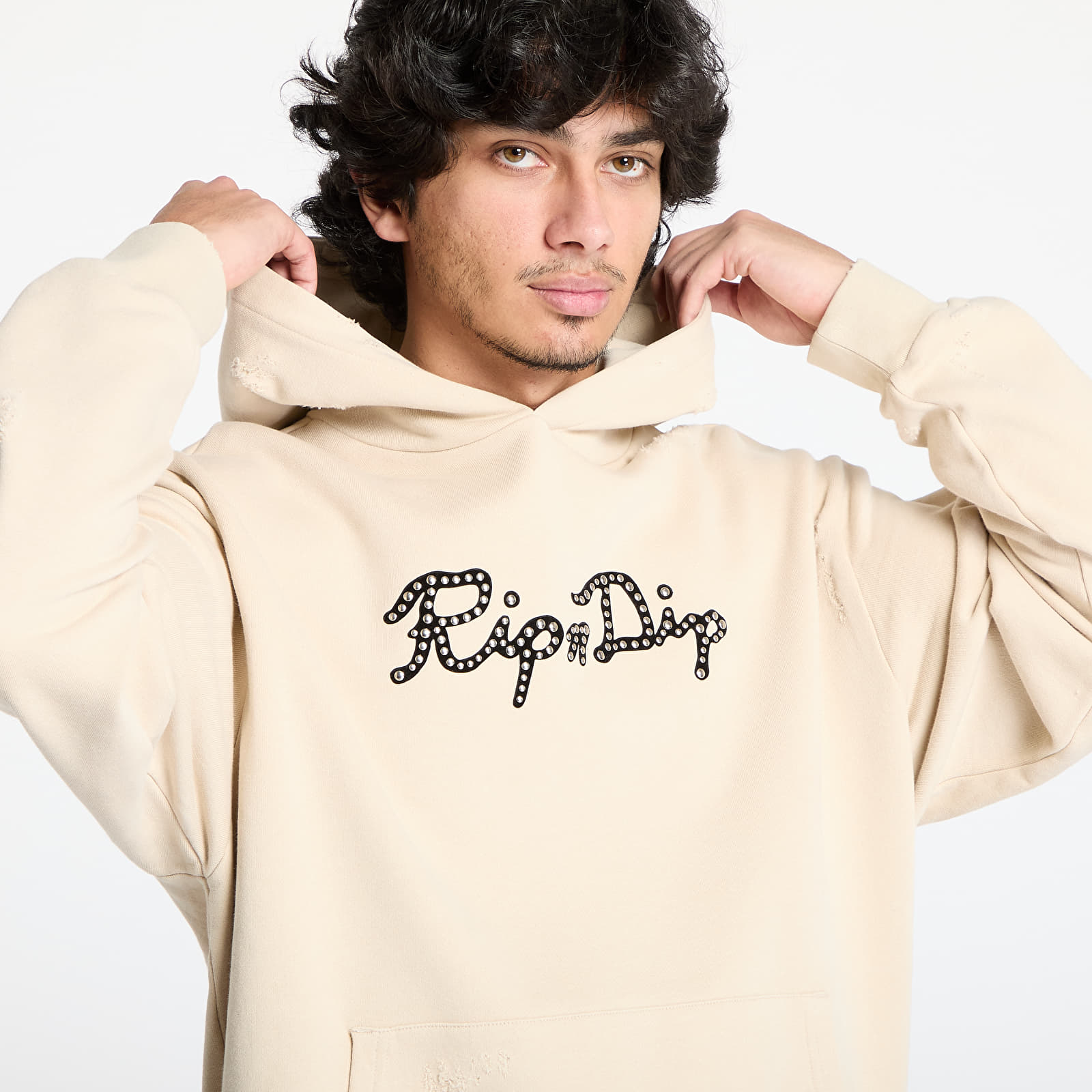 Hoodies en truien RIPNDIP Script Hoodie Khaki