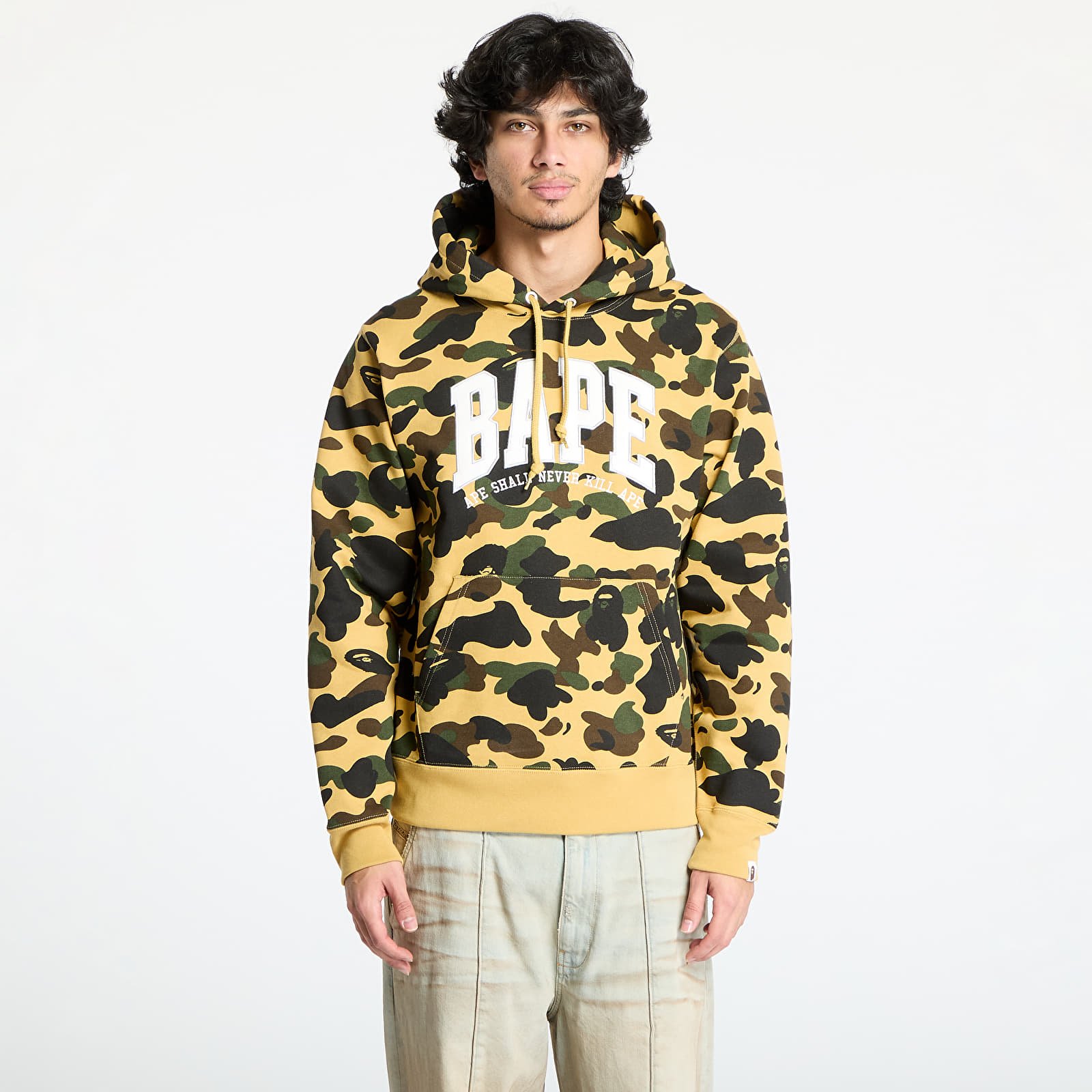 Mikiny A BATHING APE 1St Camo Bape Pullover Hoodie Yellow