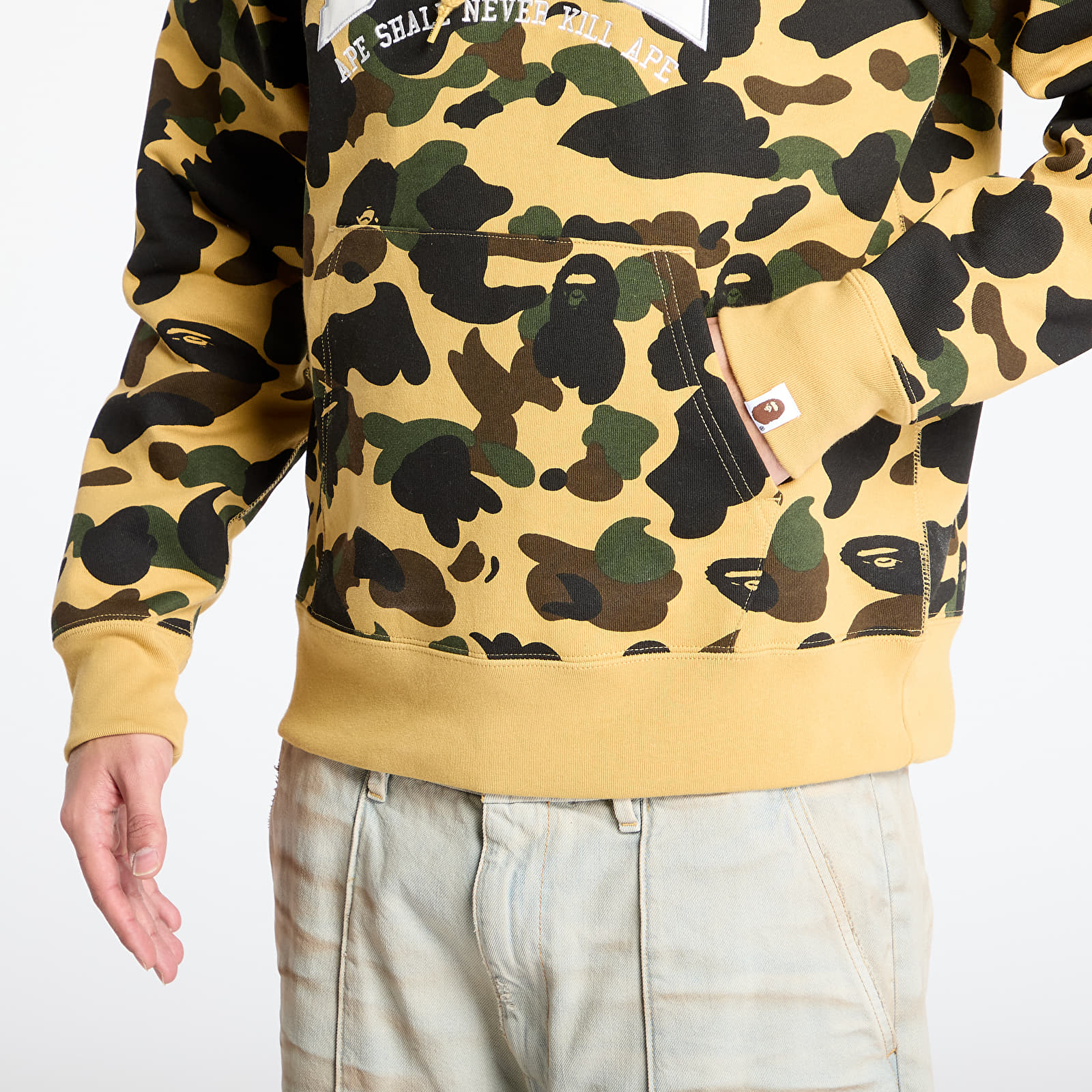 Mikiny A BATHING APE 1St Camo Bape Pullover Hoodie Yellow