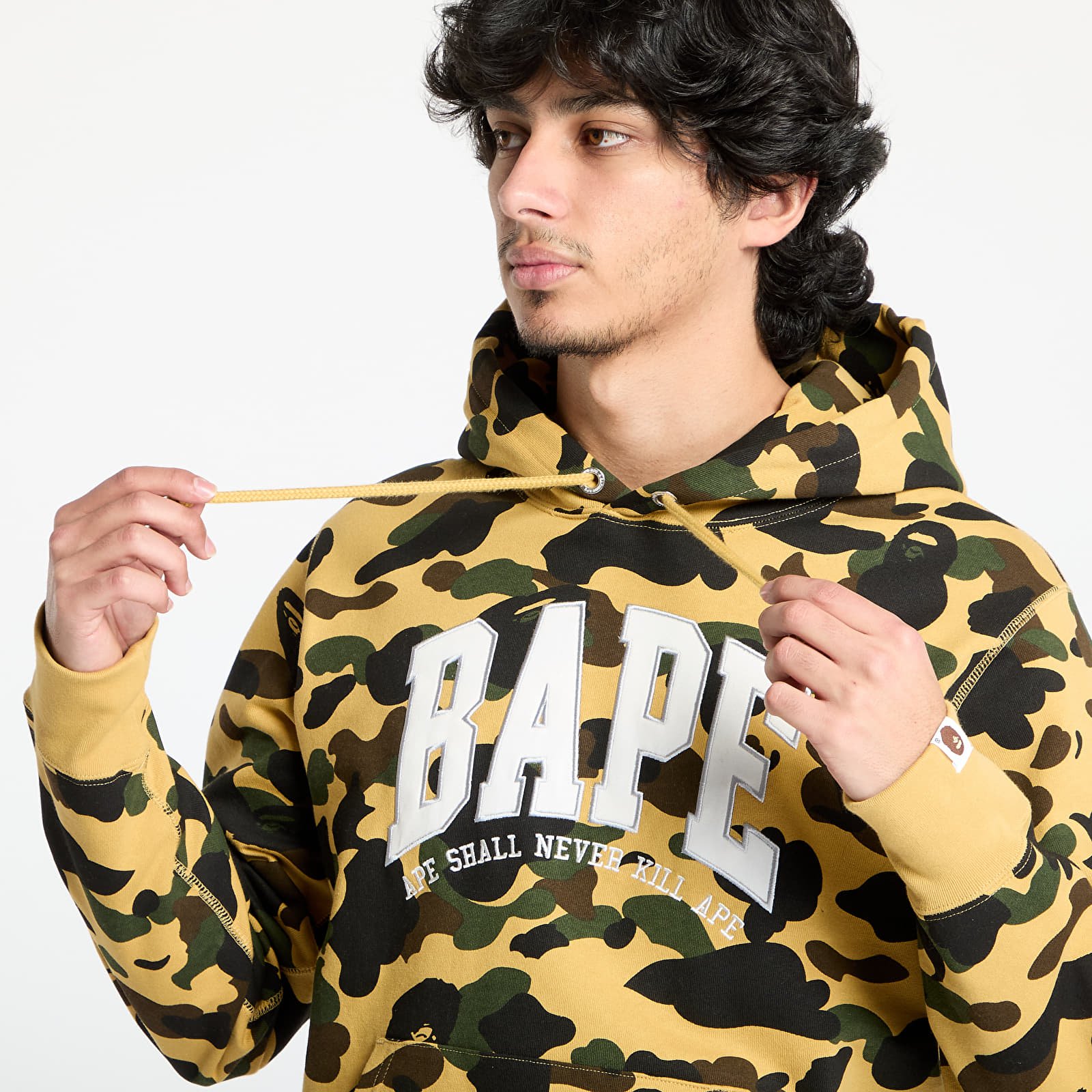 Mikiny A BATHING APE 1St Camo Bape Pullover Hoodie Yellow