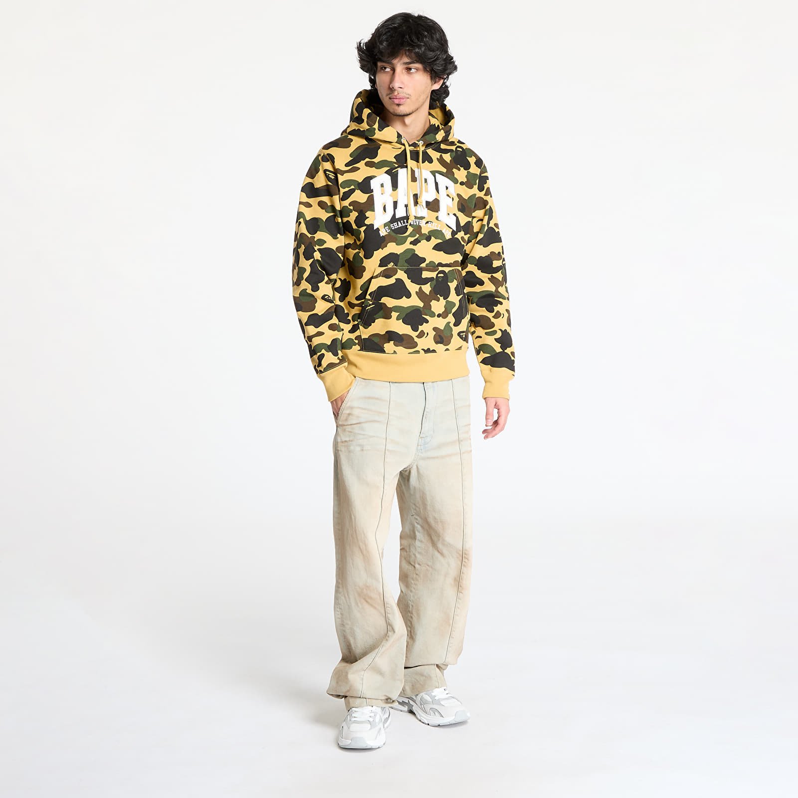 Mikiny A BATHING APE 1St Camo Bape Pullover Hoodie Yellow