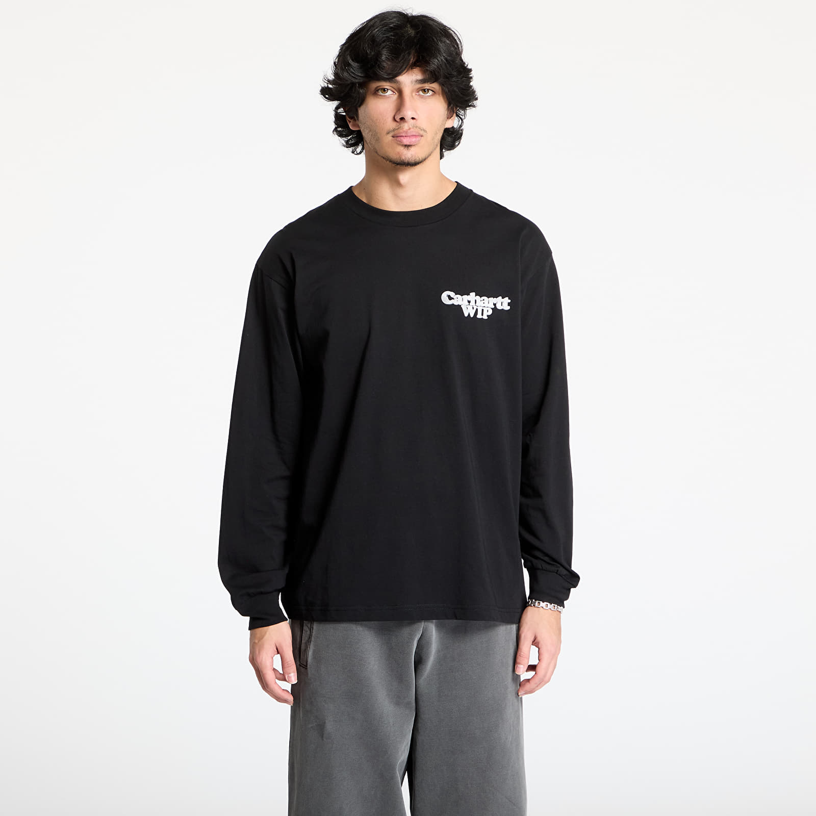 Trička Carhartt WIP L/S Chain Link T-Shirt UNISEX Black/ Silver