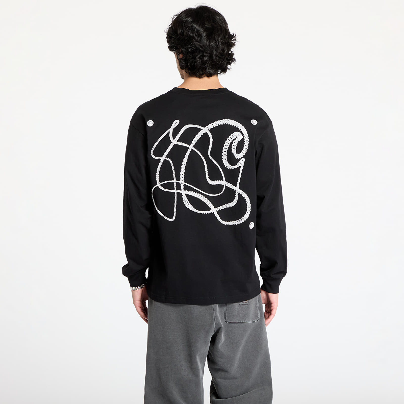 Trička Carhartt WIP L/S Chain Link T-Shirt UNISEX Black/ Silver